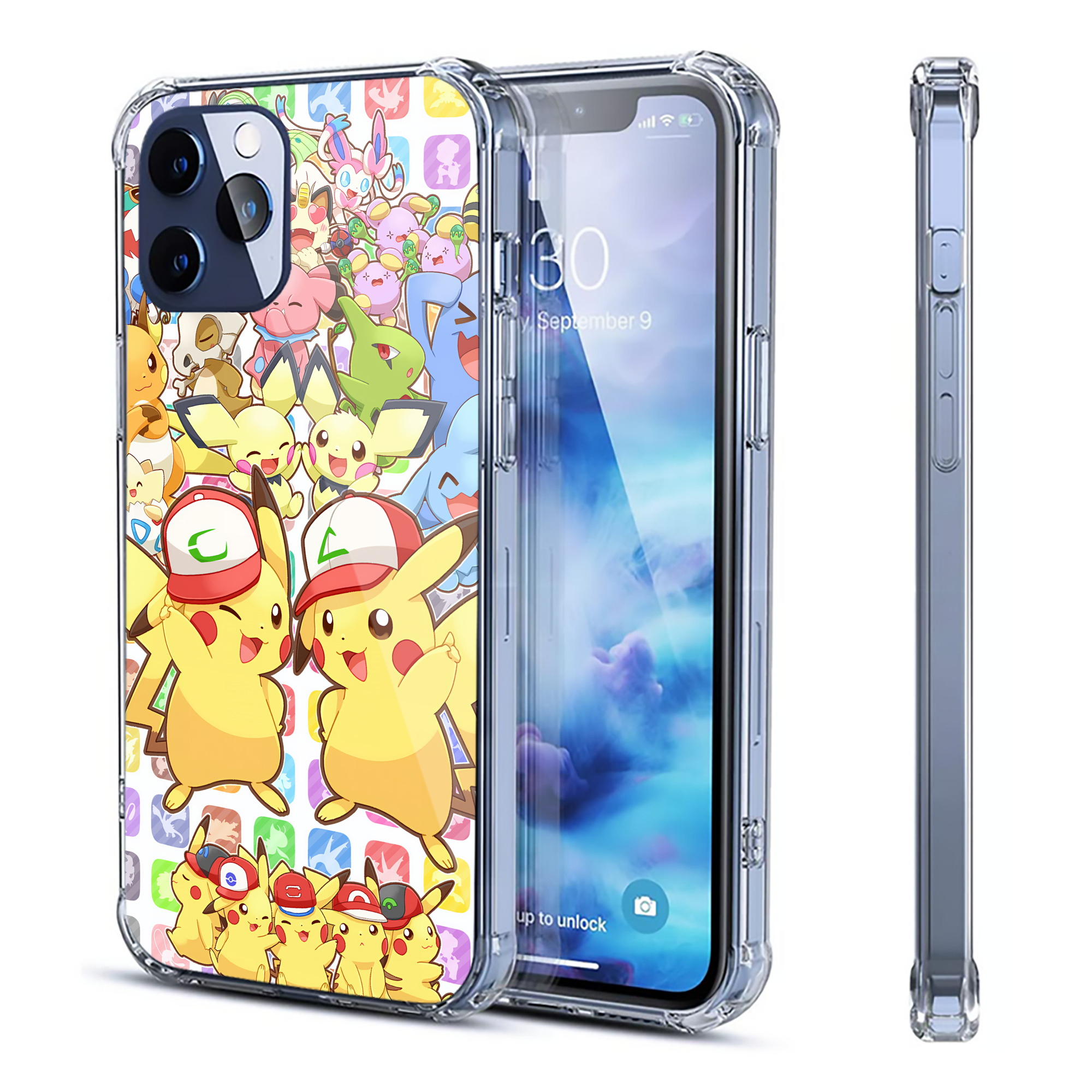 （画像用） ポケットモンスター Pokémon 【iPhone 12シリーズ対応】透明スマホケース（クリアソフトケース）